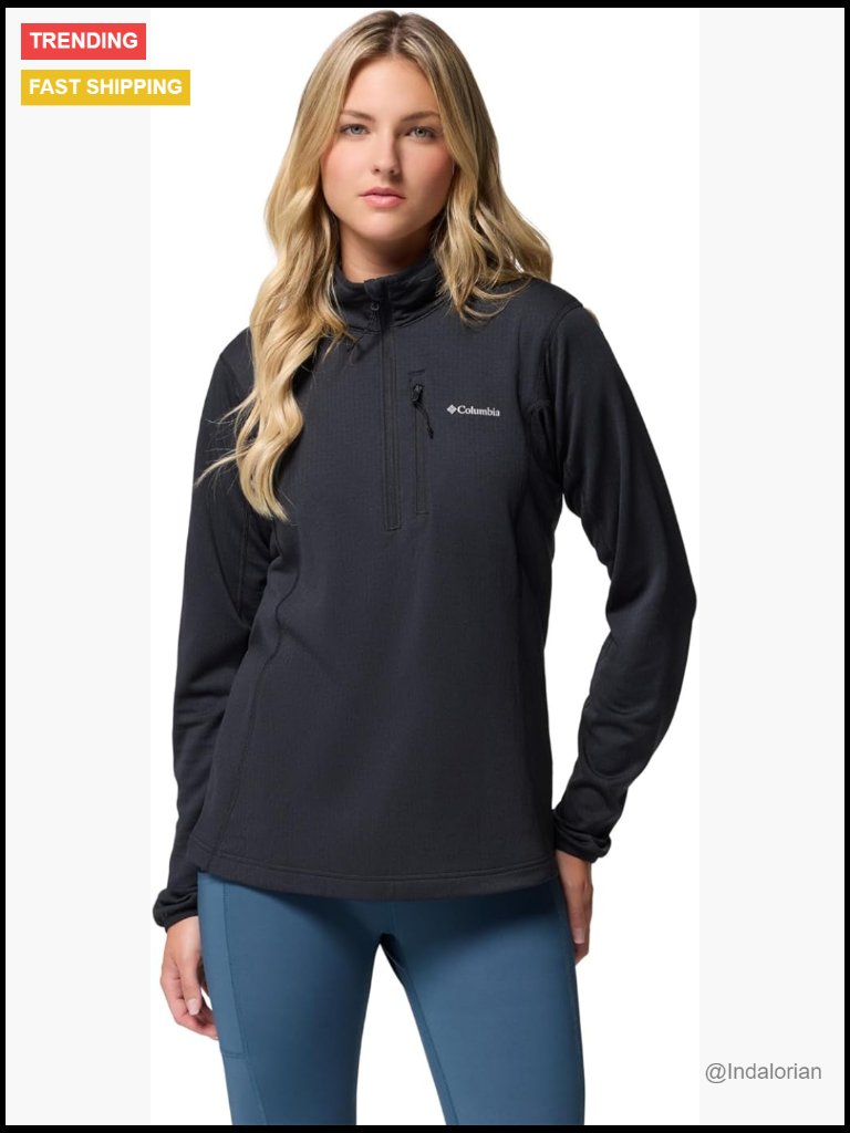 Women's Essential Hike Grid Fleece Half Zip Pullover, Recycled Polyester